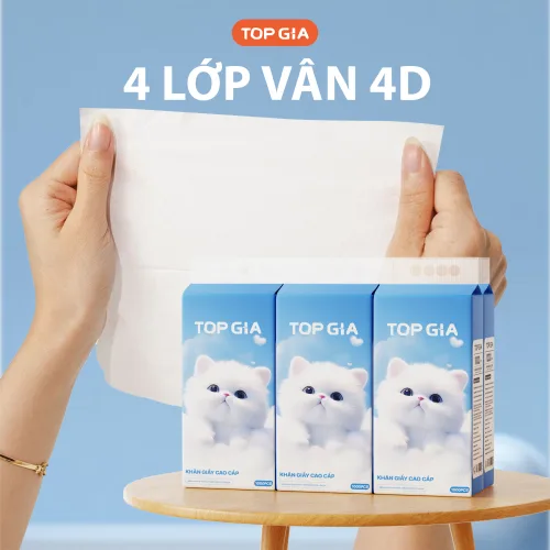 Khăn giấy rút đáy Top Gia Gia Xanh, 1 bịch