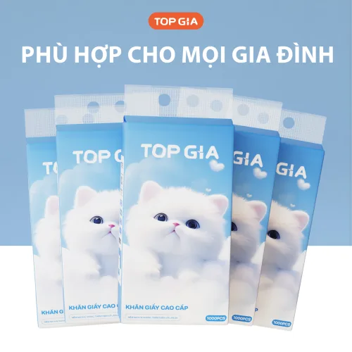 Khăn giấy rút đáy Top Gia Gia Xanh, 1 bịch