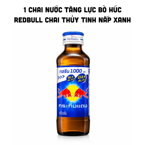 Nguồn hàng sỉ 1 Chai Nước Tăng Lực Bò Húc REDBULL Chai Thủy Tinh Nắp Xanh