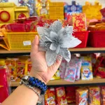 Chuyên sỉ 1 Hoa Kim Tuyến Trang Trí Tết - Bông Kim Tuyến Vàng, Đỏ, Trắng