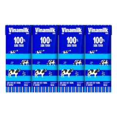 Lốc 4 Hộp Sữa Tươi Tiệt Trùng VINAMILK Ít Đường 180ml