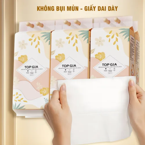 Giấy vệ sinh Topgia Tiểu Hạ rút đáy, thùng 10 bịch