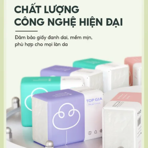 Thùng 30 gói khăn giấy ăn Top Gia 3 màu loại nhỏ
