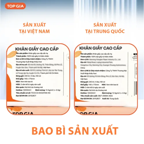 Giấy ăn Topgia Sắc Hạ 4 lớp, 240 tờ, thùng 36 gói