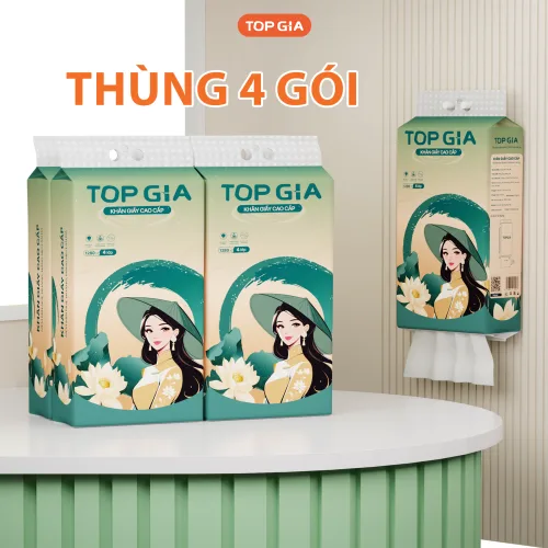 Chỗ sỉ 1 Thùng 4 Bịch Giấy Rút Đáy Topgia Sắc Việt