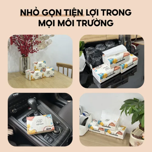 Chuyên sỉ 1 Thùng 40 Gói Khăn Giấy Ăn Sắc Màu Top Gia Loại Nhỏ