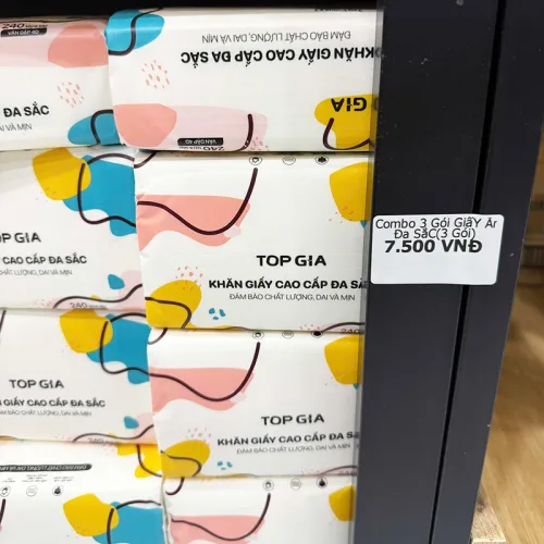 Chuyên sỉ 1 Thùng 40 Gói Khăn Giấy Ăn Sắc Màu Top Gia Loại Nhỏ