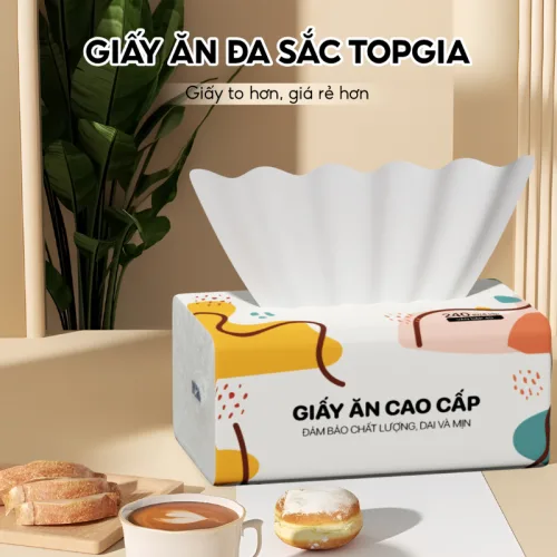 Chuyên sỉ 1 Thùng 40 Gói Khăn Giấy Ăn Sắc Màu Top Gia Loại Nhỏ