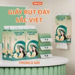 Giấy rút đáy Topgia Sắc Việt 4 lớp 1280 tờ, 1 thùng 6 bịch