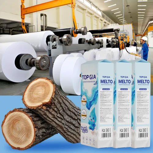 Giấy vệ sinh Topgia Melto 4 lớp, 1800 tờ/thùng 6 bịch