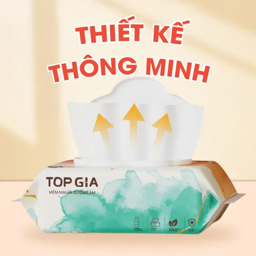 Topgia Ban Mai Khăn Ướt 80 Tờ, 1 Thùng 6 Bịch