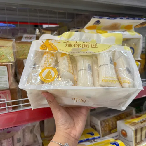 Bánh mì sữa chua mini Ông Già HESHAN vị phô mai – 1 thùng 12 bịch x 360g