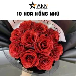 Hoa hồng nhũ tông đỏ kích thước lớn, số lượng 10 bông
