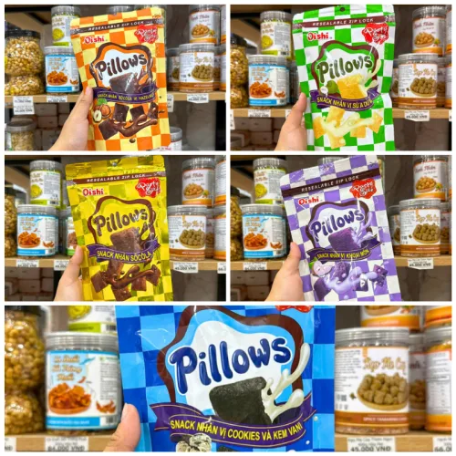 3 Bịch Bánh Quy Nhân Kem Socola OISHI PILLOWS Mix Vị 80g – một lựa chọn đáng tham khảo trong OISHI PILLOWS