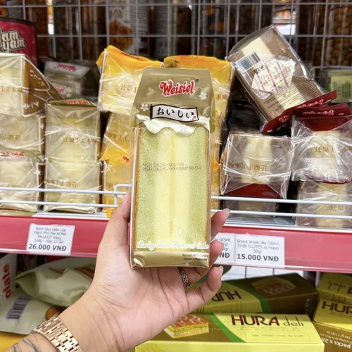 Bánh bông lan tam giác Weisiel vị trà xanh, gói 5 cái