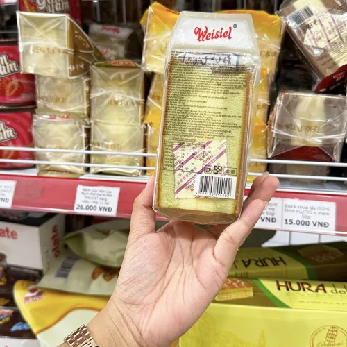Bánh bông lan tam giác Weisiel vị trà xanh, gói 5 cái