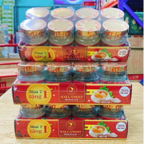Sallanest Bộ 8 Hũ Yến Chưng 30% Yến Tươi, 3 Vị