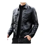 Áo khoác da nam cao cấp lót lông, thiết kế cổ bẻ, có size to 3x