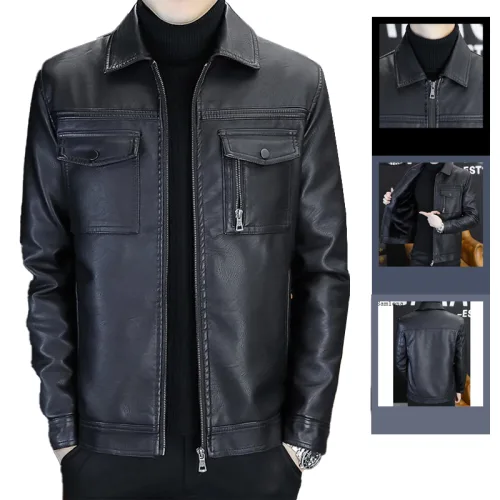 Chỗ sỉ áo Khoác Da Nam Cổ Bẻ Lót Vải Dù Phối Túi Hai Bên Cao Cấp (Có size to 3x)