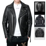 Chuyên sỉ áo Khoác Da Nam Cổ Bẻ Phối Khoá Zip Cao Cấp (Có Size to 3x)