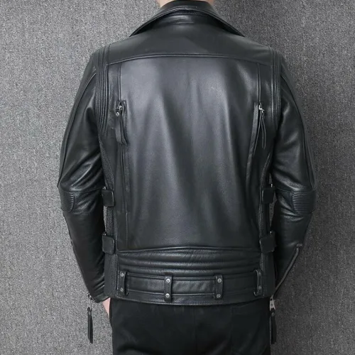Chuyên sỉ áo Khoác Da Nam Cổ Bẻ Phối Khoá Zip Cao Cấp (Có Size to 3x)