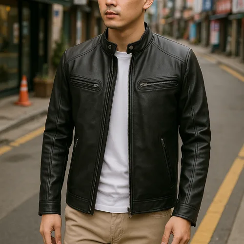 Nguồn hàng sỉ áo Khoác Da Nam Cổ Trụ Lót Vải Mềm Cao Cấp Có Big Size