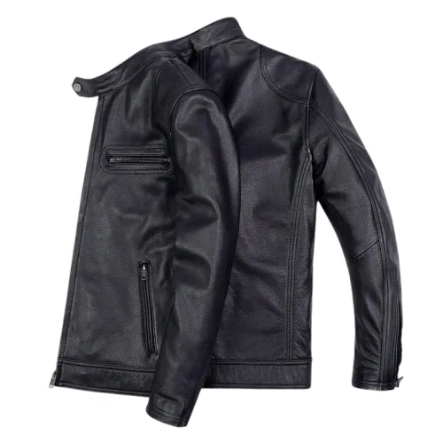 Nguồn hàng sỉ áo Khoác Da Nam Cổ Trụ Lót Vải Mềm Cao Cấp Có Big Size