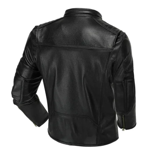 Áo khoác da nam lót vải dù, dây kéo đồng, size 3XL