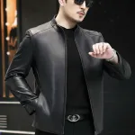 Áo khoác da lót lông cao cấp dành cho nam, có size to 3X