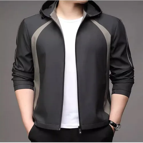 Nguồn hàng sỉ áo Khoác Dù Nam Có Nón Phối Sọc Hai Bên Cao Cấp