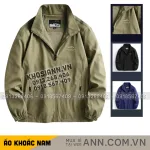 Áo Khoác Dù Nam Cổ Trụ In Hình Núi Trước Ngực Big Size