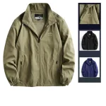 Áo Khoác Dù Nam Cổ Trụ In Hình Núi Trước Ngực Big Size