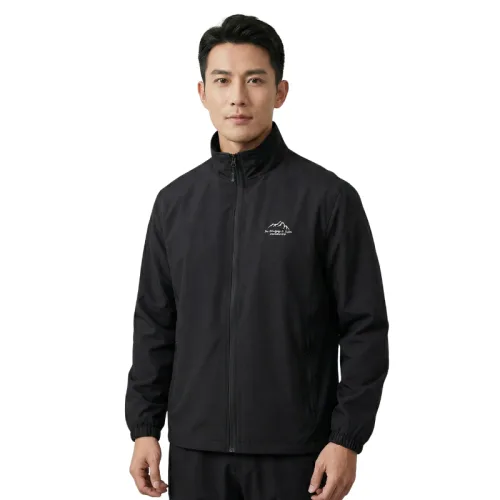 Áo Khoác Dù Nam Cổ Trụ In Hình Núi Trước Ngực Big Size