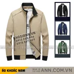 Áo khoác dù nam trơn form đứng, thiết kế cổ trụ, có big size