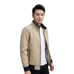 Áo khoác dù nam trơn form đứng, thiết kế cổ trụ, có big size