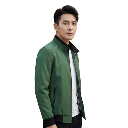 Áo khoác dù nam trơn form đứng, thiết kế cổ trụ, có big size