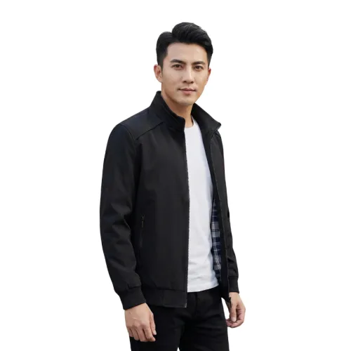 Áo khoác dù nam trơn form đứng, thiết kế cổ trụ, có big size