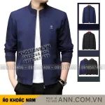 Áo Khoác Dù Nam Cổ Trụ Lót Dù Sọc Túi Trong AK095