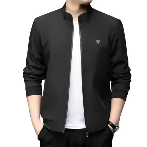 Áo Khoác Dù Nam Cổ Trụ Lót Dù Sọc Túi Trong AK095