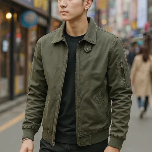 Áo Kaki Nam Big Size Dày Lót Dù Cổ Bẻ Túi Trong