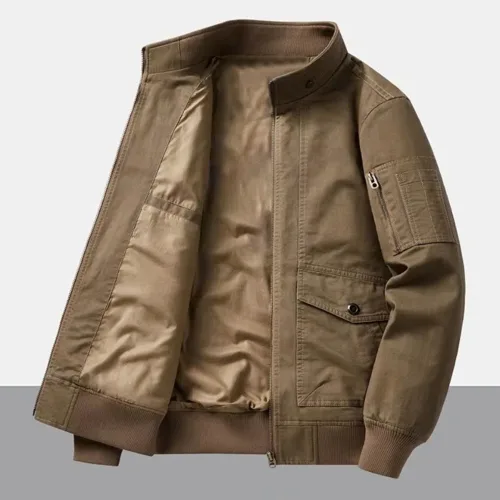 Shop sỉ áo Khoác Kaki Dày Lót Dù Nam Cổ Trụ Có Túi Trong Cao Cấp Big Size