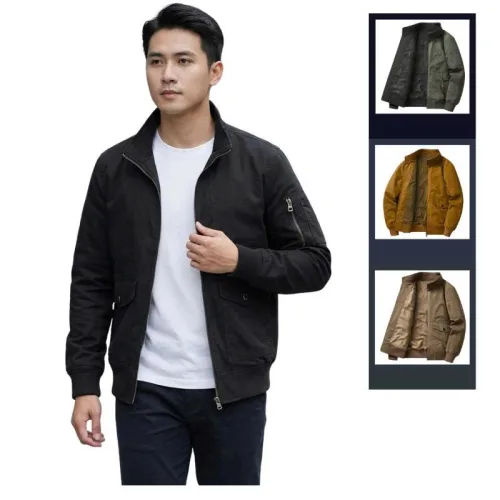 Shop sỉ áo Khoác Kaki Dày Lót Dù Nam Cổ Trụ Có Túi Trong Cao Cấp Big Size