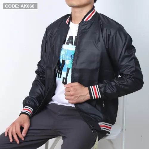 Nơi lấy sỉ áo khoác nam Bomber vải dù 2 lớp bo phối sọc