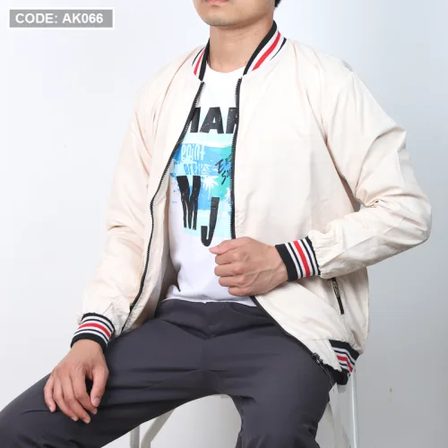 Nơi lấy sỉ áo khoác nam Bomber vải dù 2 lớp bo phối sọc