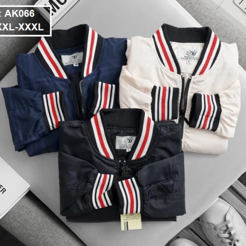 Nơi lấy sỉ áo khoác nam Bomber vải dù 2 lớp bo phối sọc