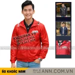 Áo khoác dù Rurumen nam 2 lớp có nón, logo trước ngực