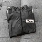 Áo khoác dù Rurumen nam 2 lớp có nón, logo trước ngực