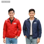 Áo khoác dù Rurumen nam 2 lớp có nón, logo trước ngực