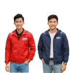 Áo khoác dù Rurumen nam 2 lớp có nón, logo trước ngực