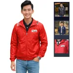 Áo khoác dù Rurumen nam 2 lớp có nón, logo trước ngực